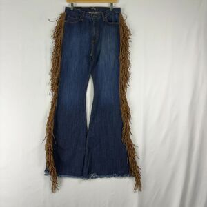 GJG DENIM Fringe Bell Bottom Jeans